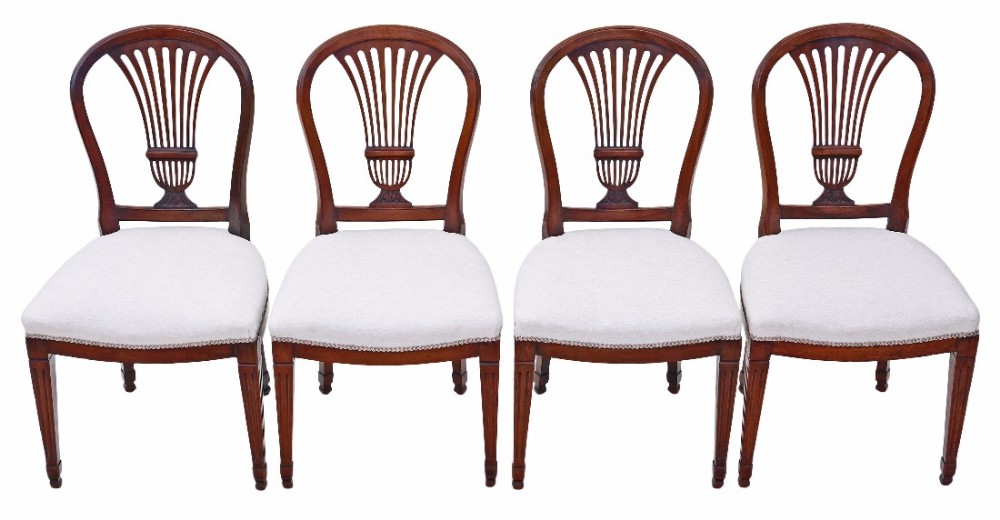 Rare set of 4 mahogany Georgian dining chairs