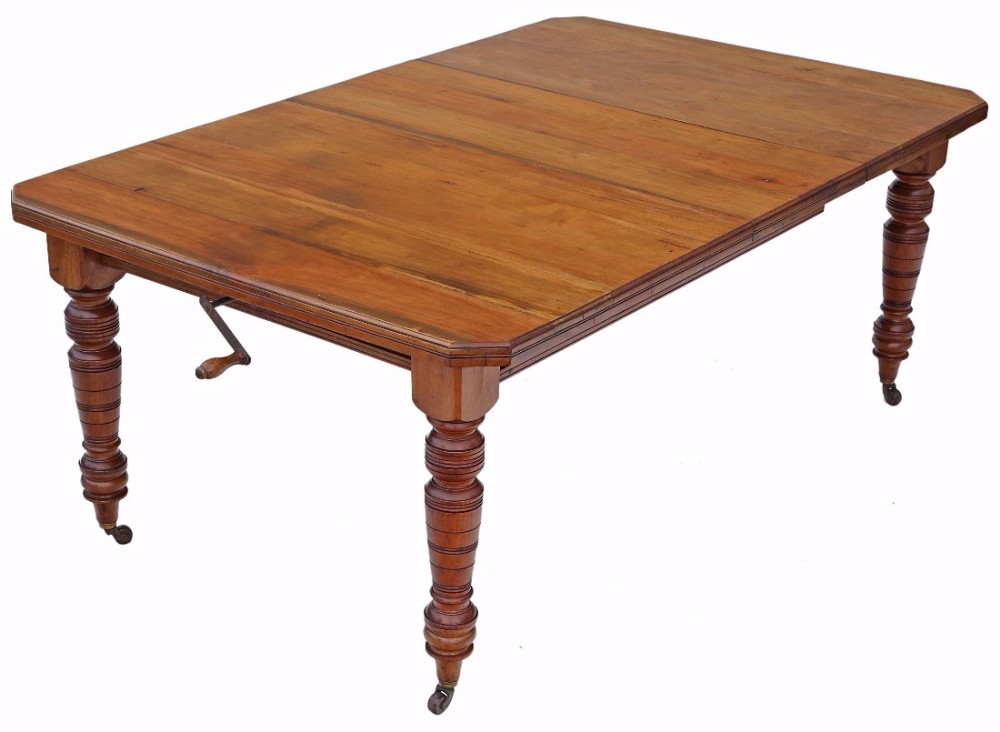 Victorian light walnut windout extending dining table 6' x 4'