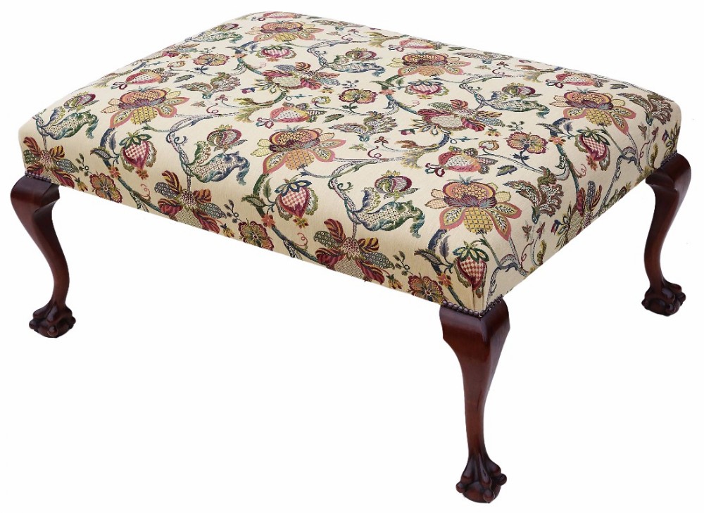 Large Victorian mahogany window seat stool chair 