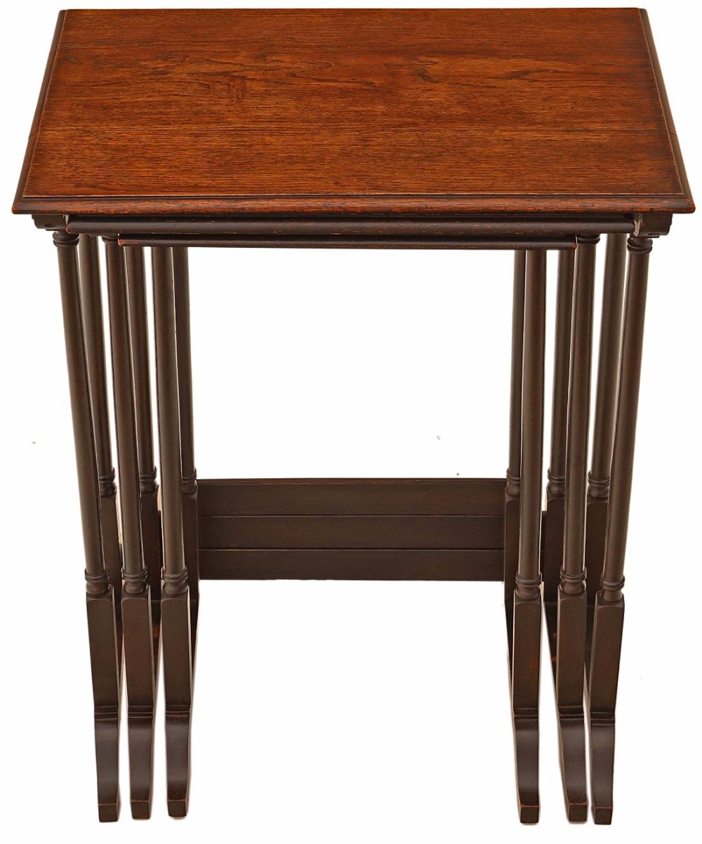 Nest of 3 oak side or occasional tables
