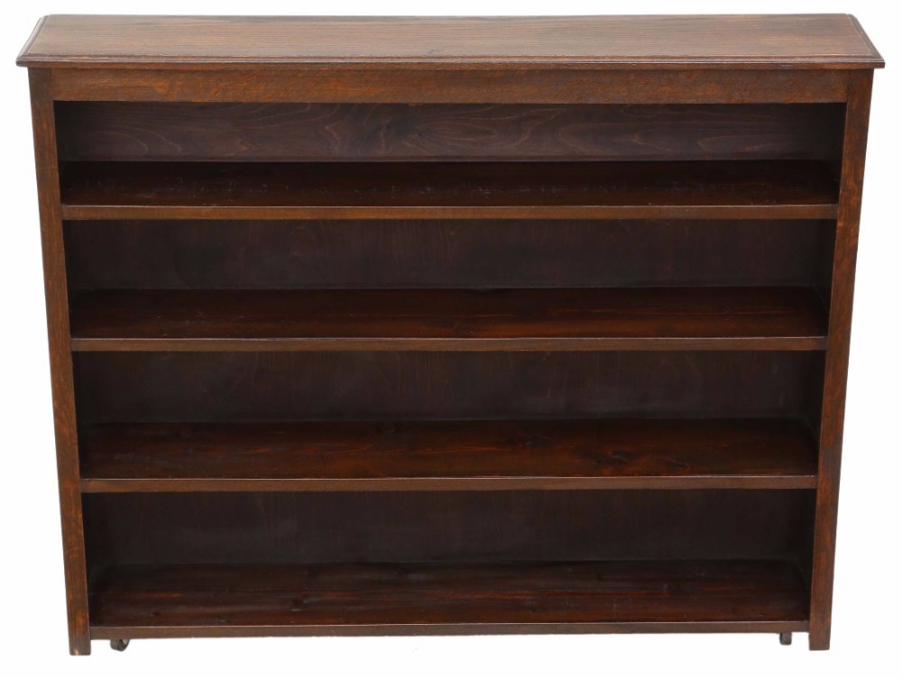 Large oak bookcase display shelves C1920