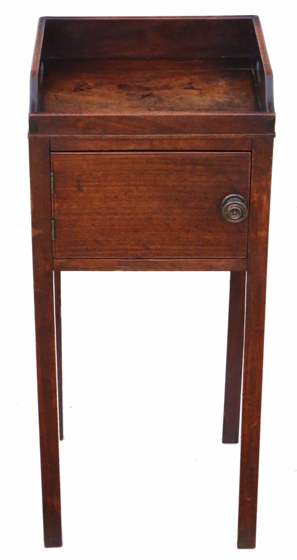 Georgian mahogany tray top bedside pot cupboard table cabinet