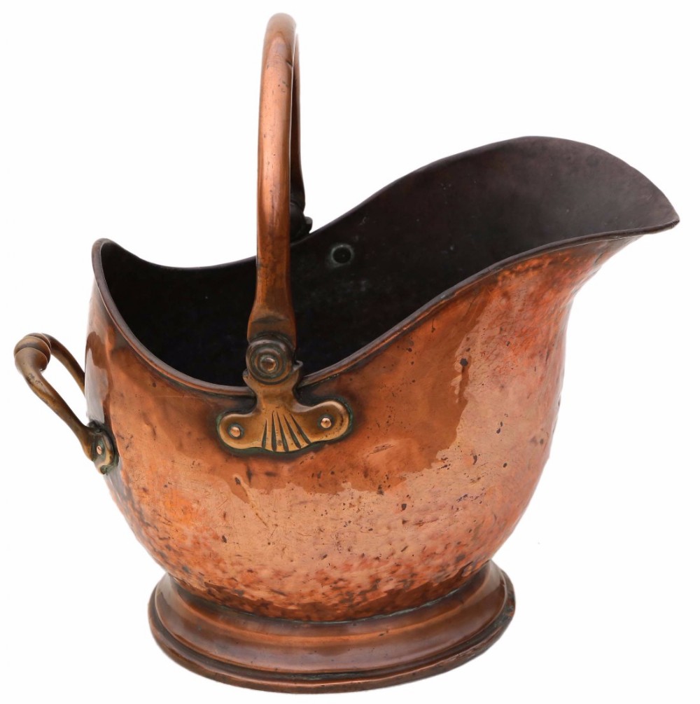 Victorian copper brass coal scuttle box