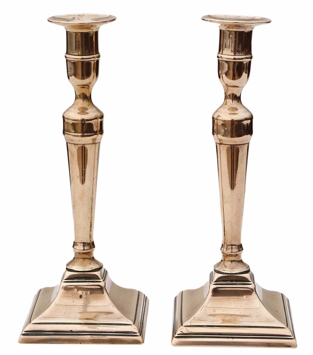 Pair of 19th Century brass candlesticks