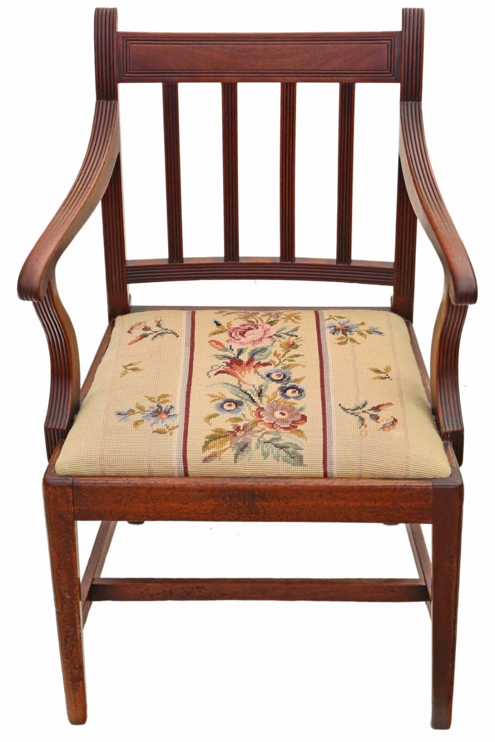 19th Century mahogany office elbow desk chair carver