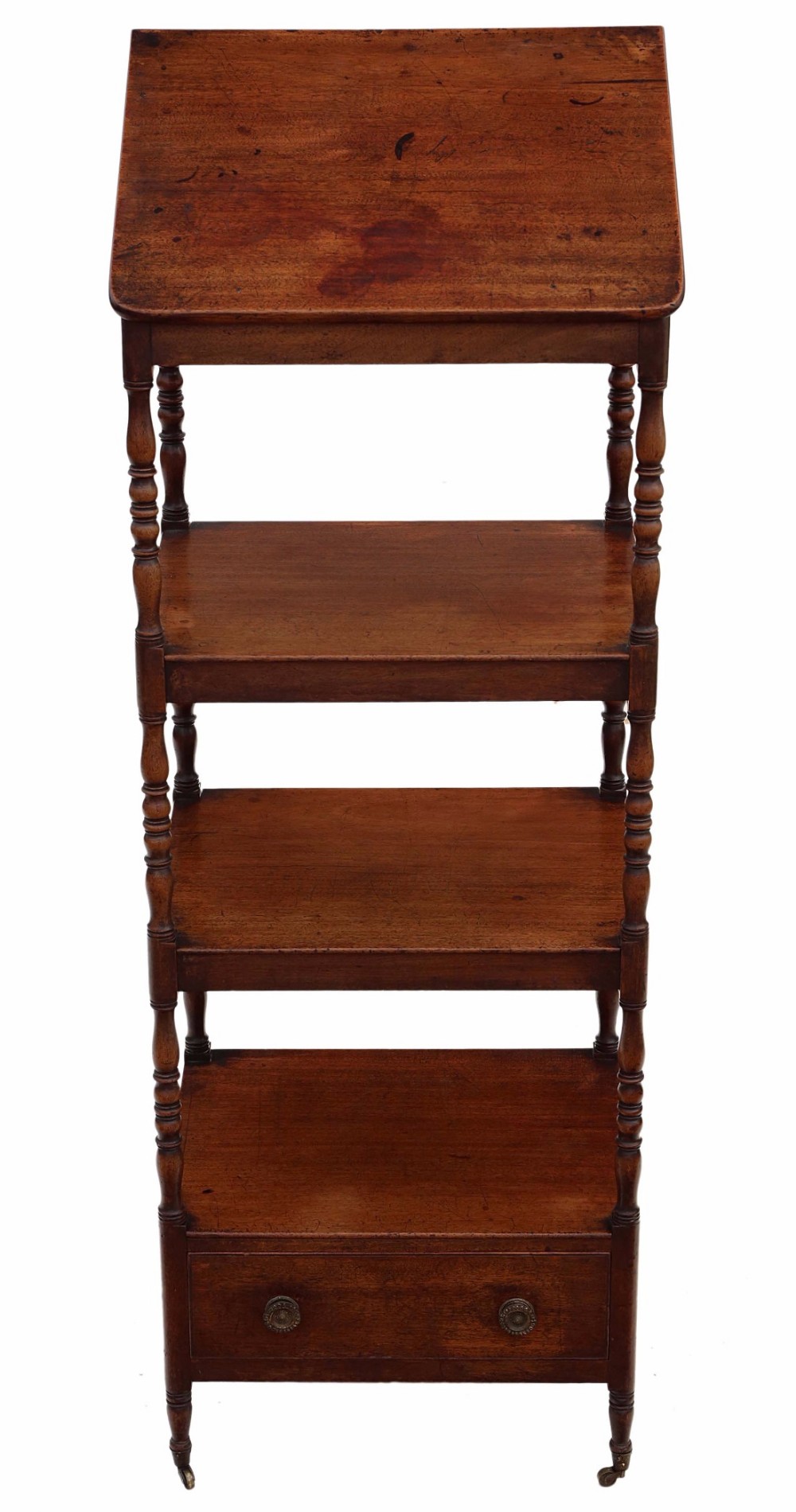 Regency mahogany open bookcase whatnot shelves display lectern