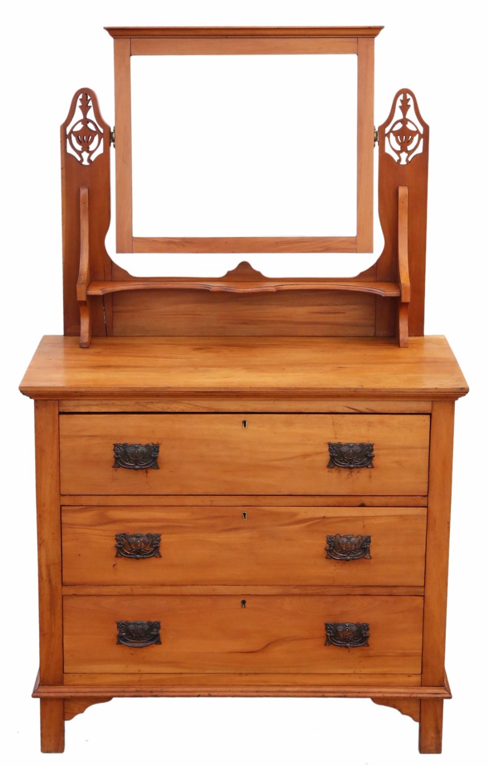 Satinwood dressing table chest of drawers Art Nouveau