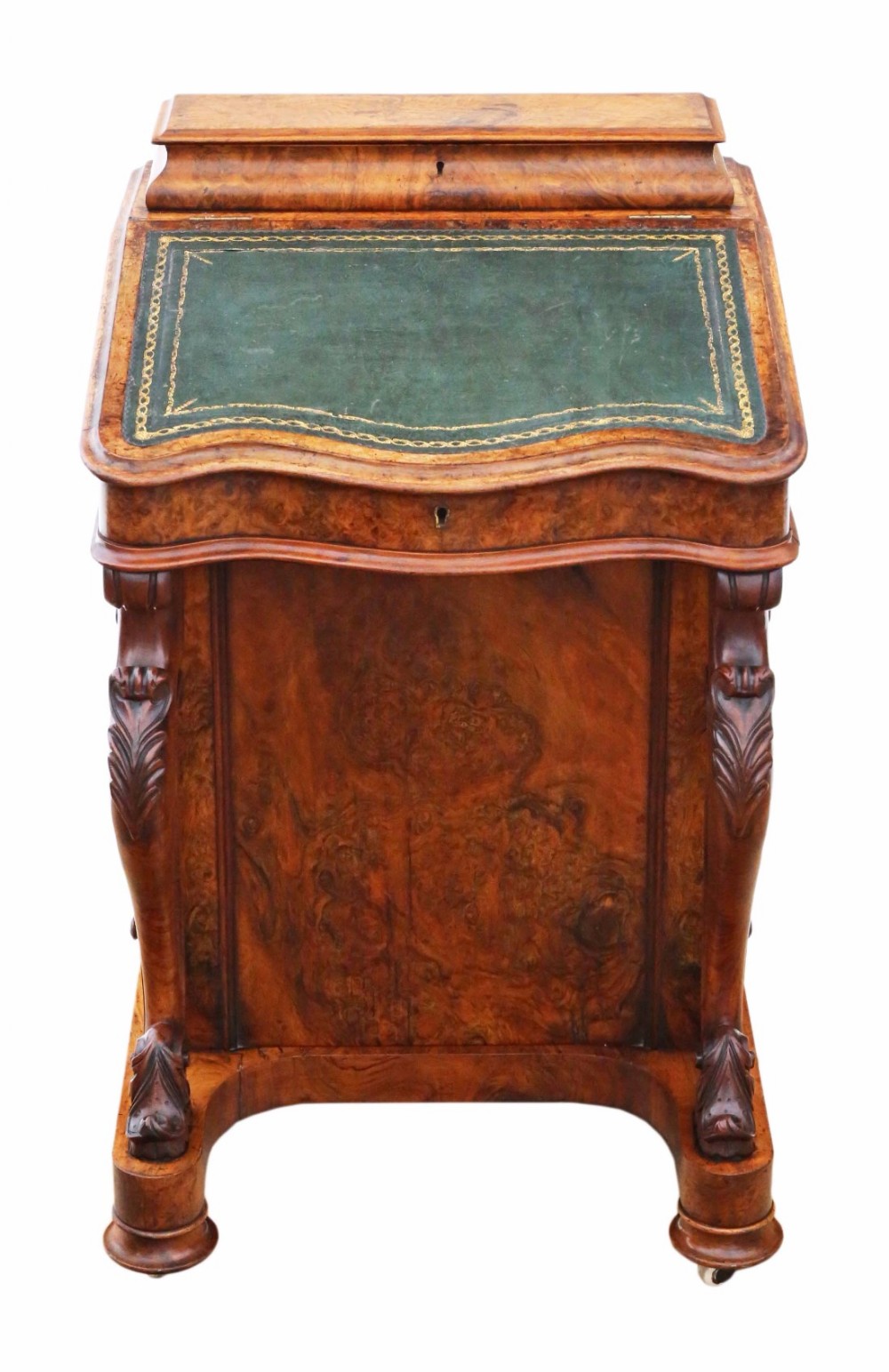 Victorian burr walnut davenport