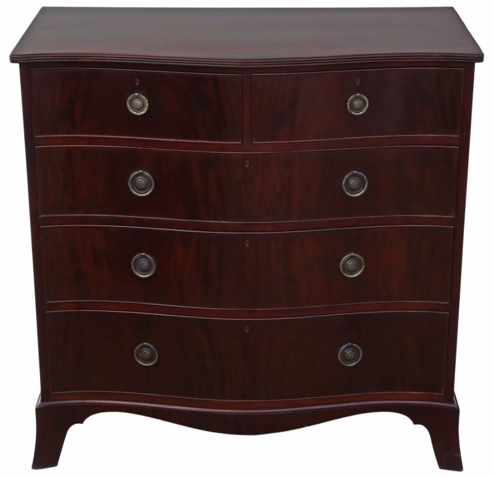 Serpentine mahogany chest of drawers