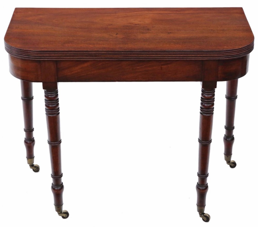Georgian mahogany folding card tea table console