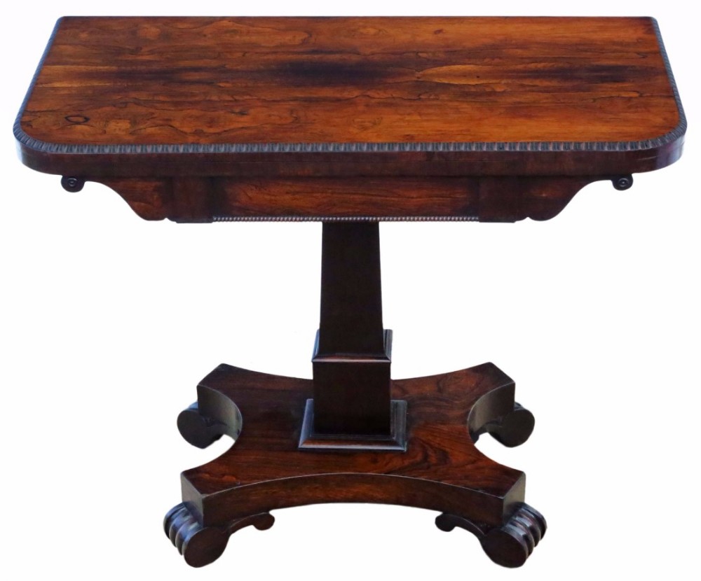 Regency rosewood folding card console table