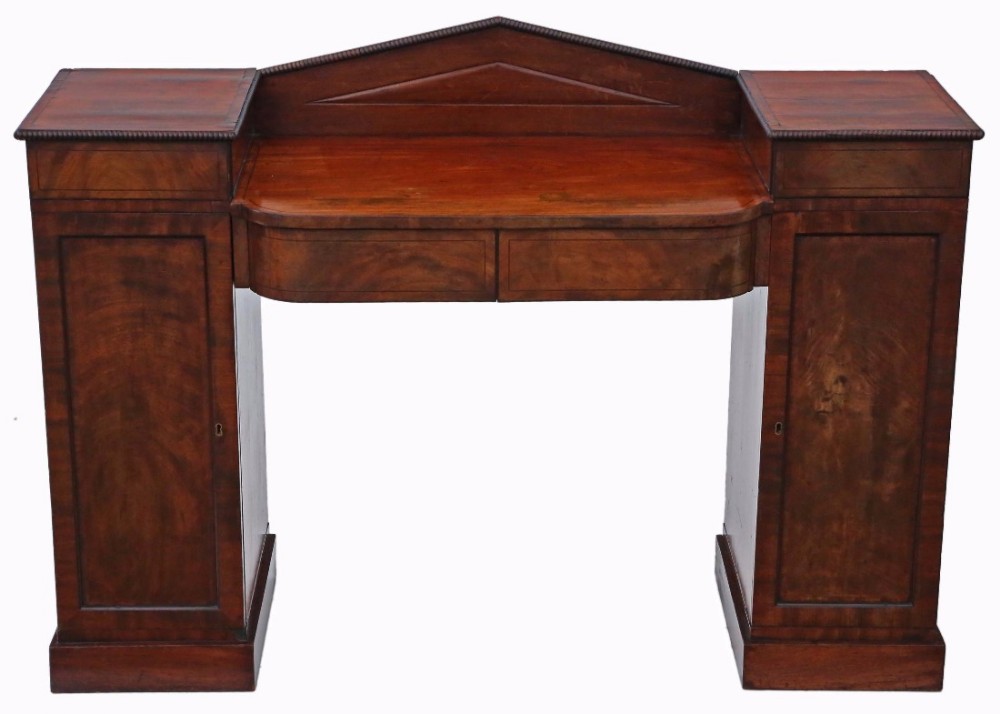 Small Georgian flame mahogany sideboard chiffonier