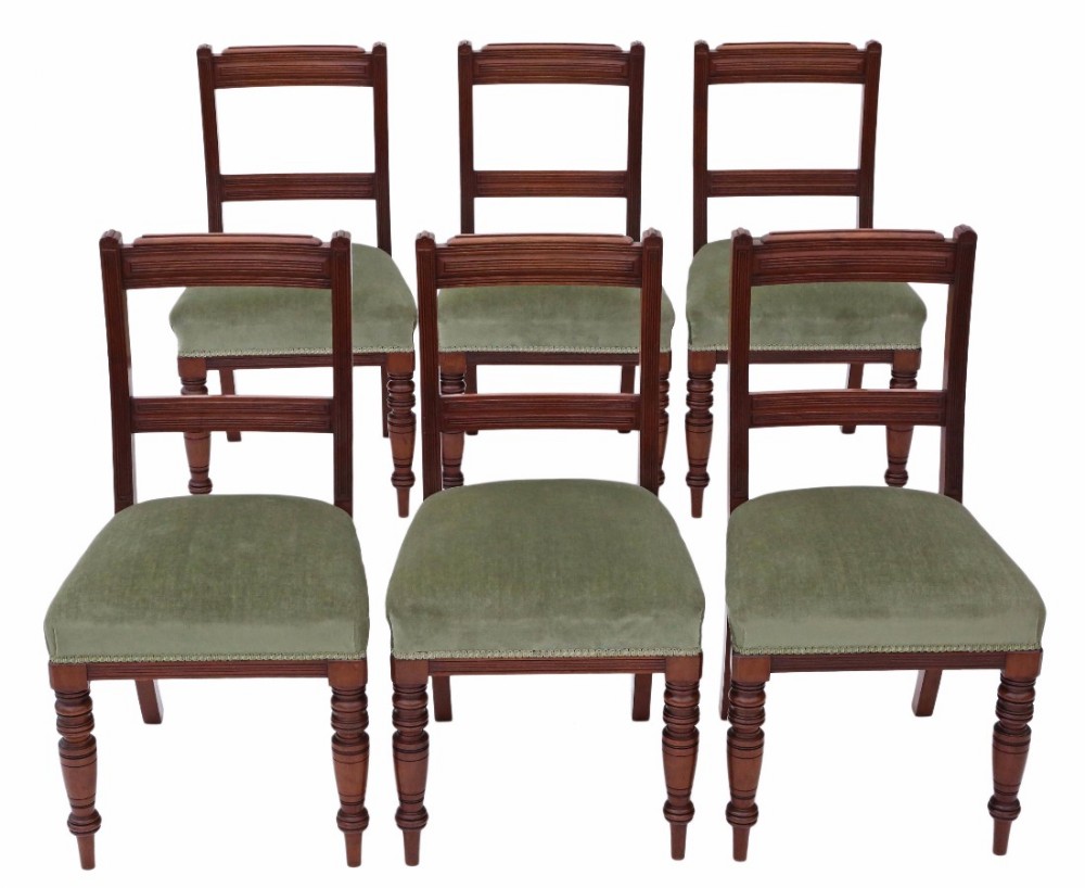 Set of 6 Victorian walnut dining chairs