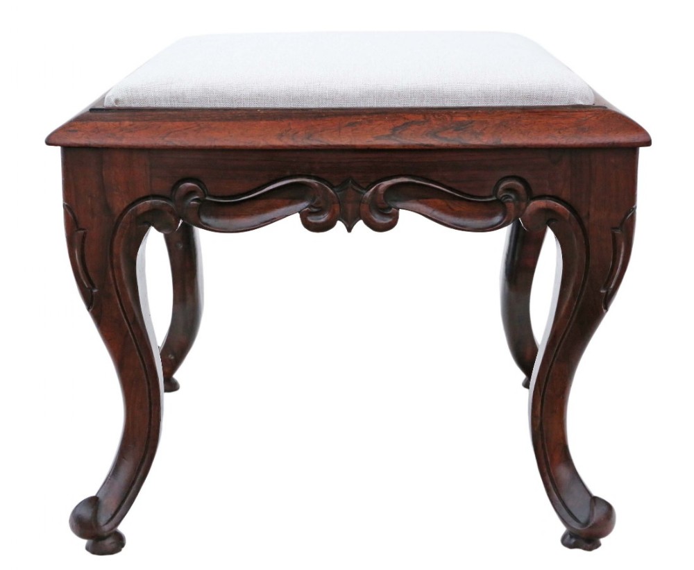 Victorian solid rosewood stool
