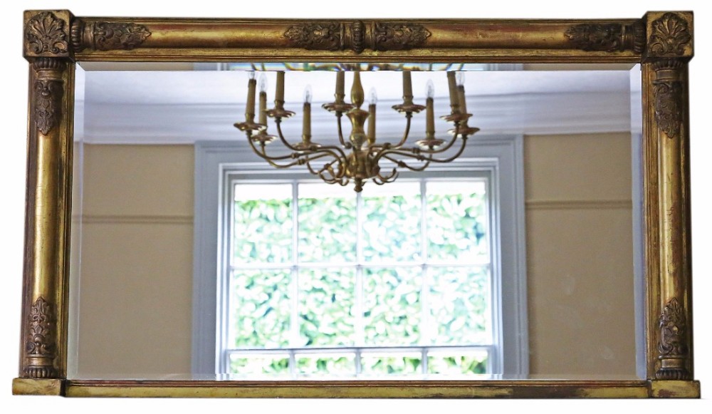 Victorian gilt overmantle wall mirror
