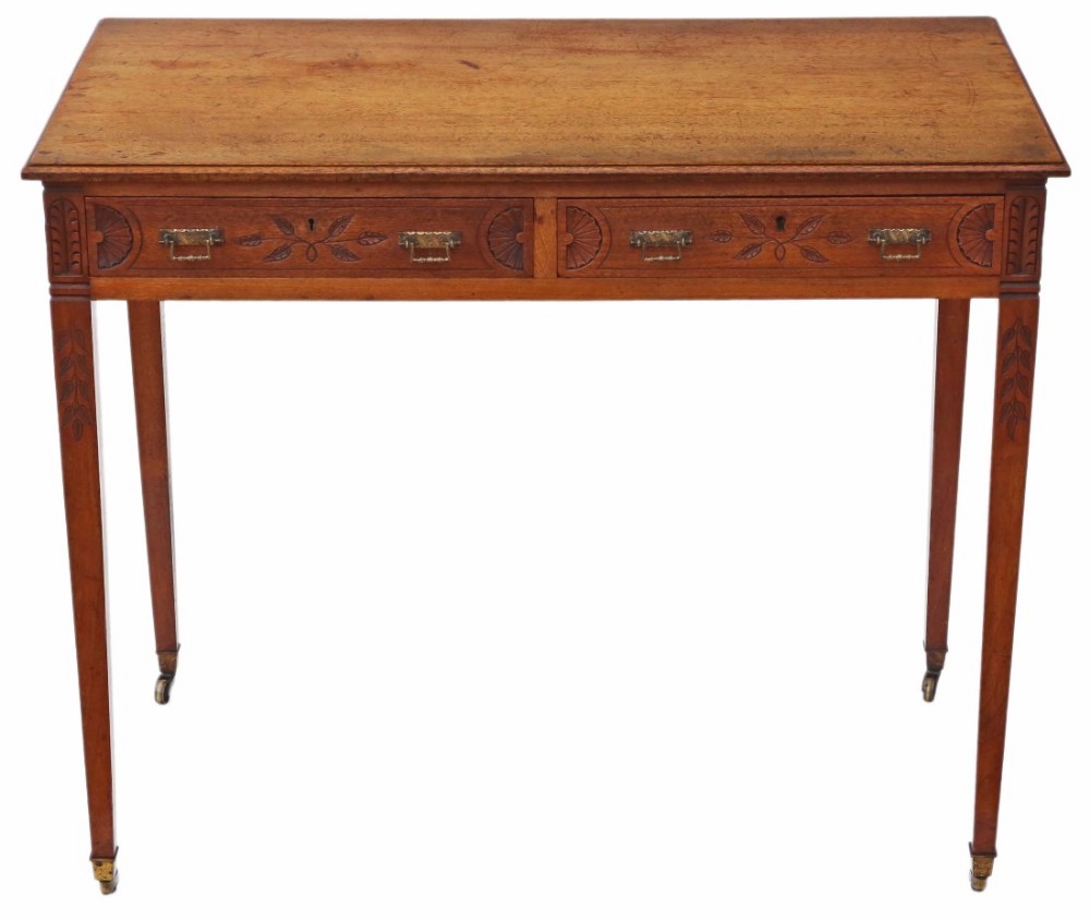 Victorian carved walnut writing desk