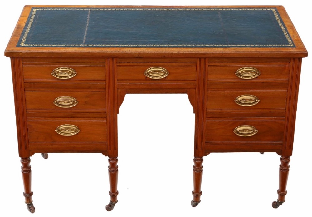 Victorian walnut twin pedestal desk