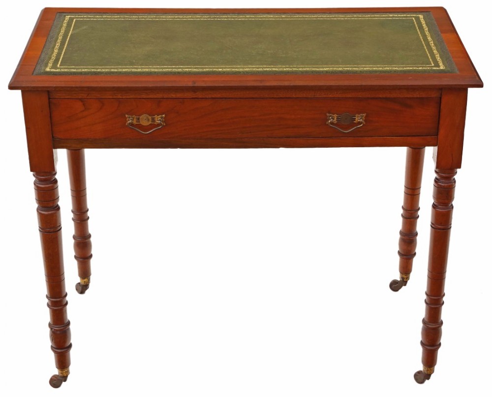 Victorian walnut leather writing desk