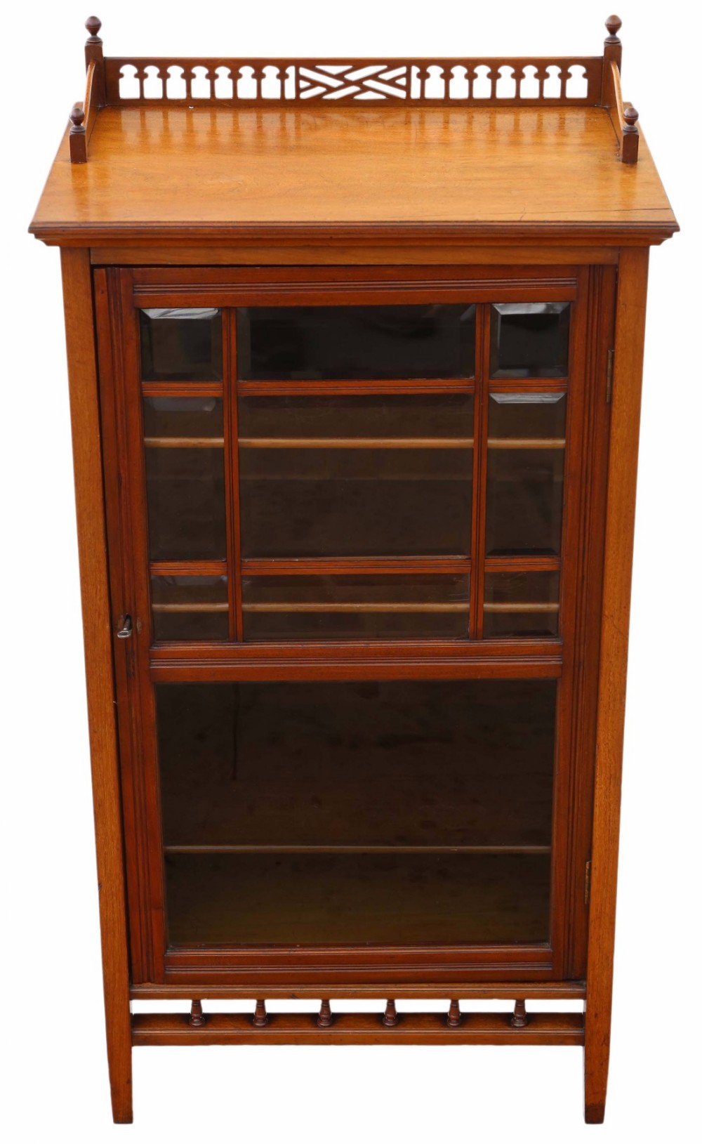 Victorian walnut music display cabinet
