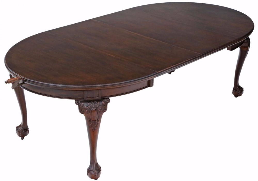 Victorian mahogany wind out dining table