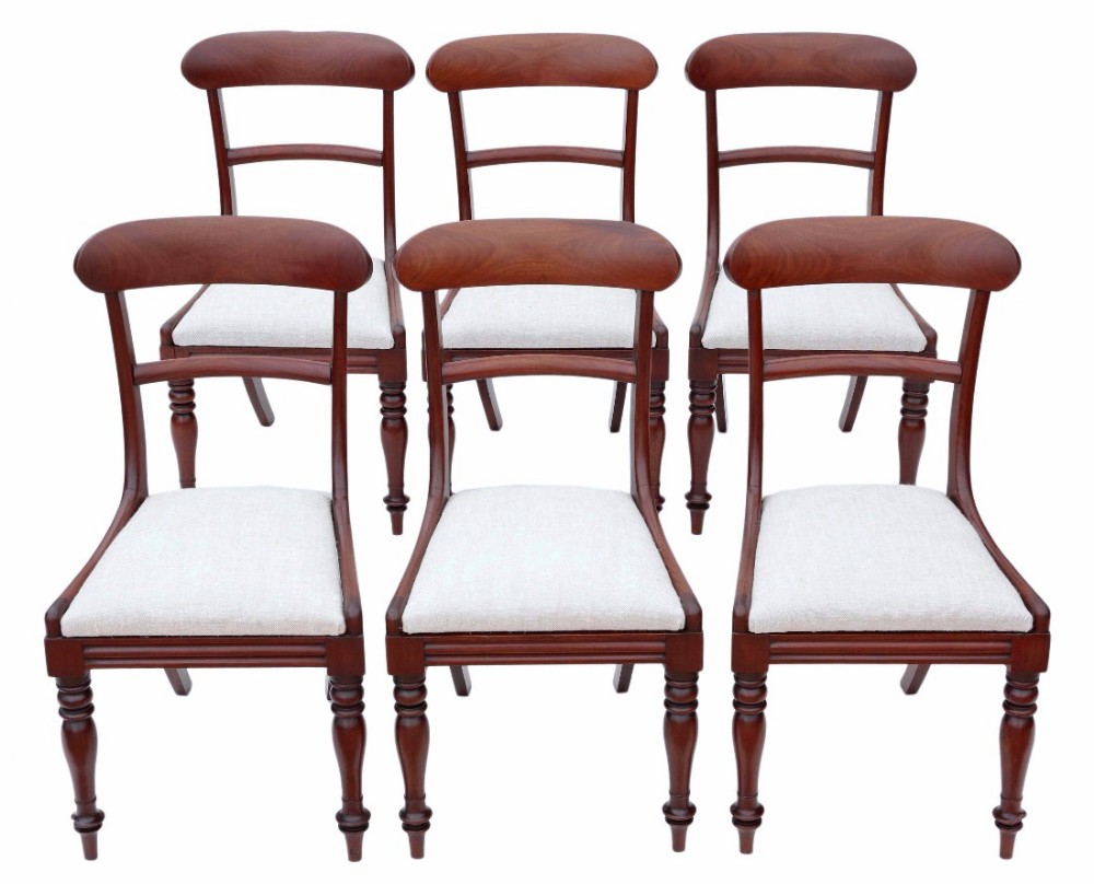 Set of 6 Regency mahogany bar back dining chairs