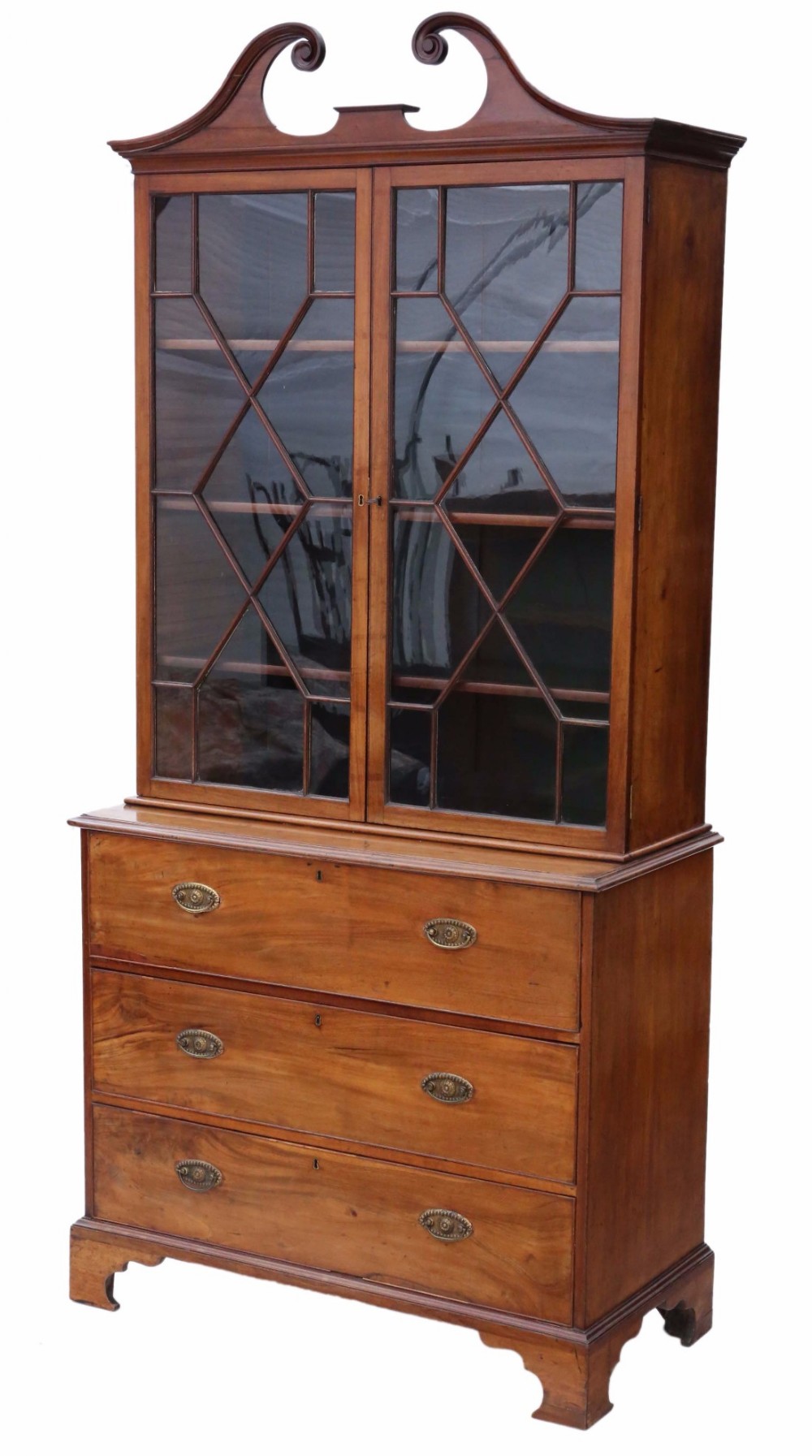 Georgian mahogany secretaire bookcase