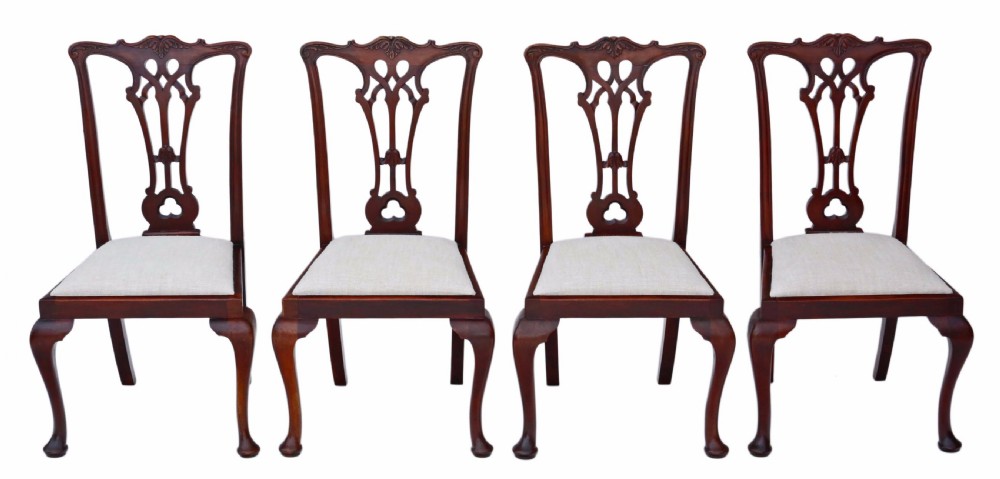 Set of 4 Victorian C1900 mahogany dining chairs