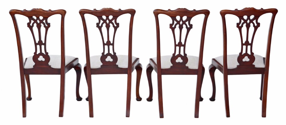 Set of 4 Victorian C1900 mahogany dining chairs View II