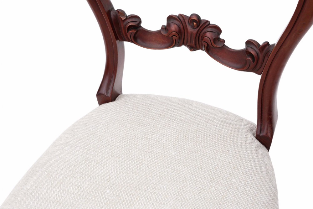 Set of 4 mahogany Victorian balloon back dining chairs View X