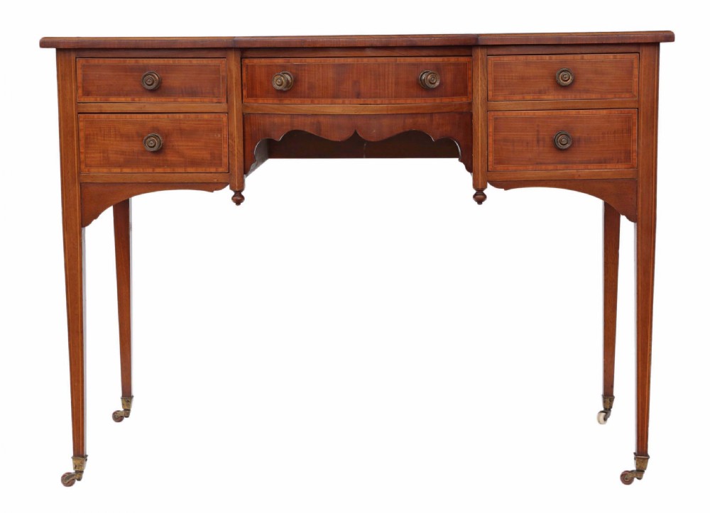Victorian inlaid mahogany desk or writing table View III