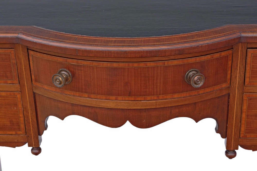 Victorian inlaid mahogany desk or writing table View VI