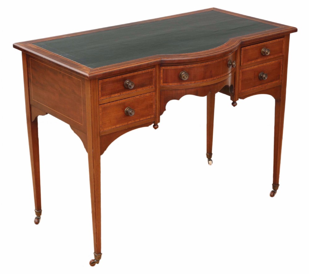 Victorian inlaid mahogany desk or writing table View IX