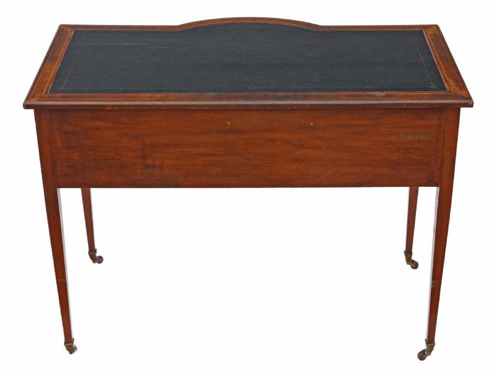 Victorian inlaid mahogany desk or writing table View XI
