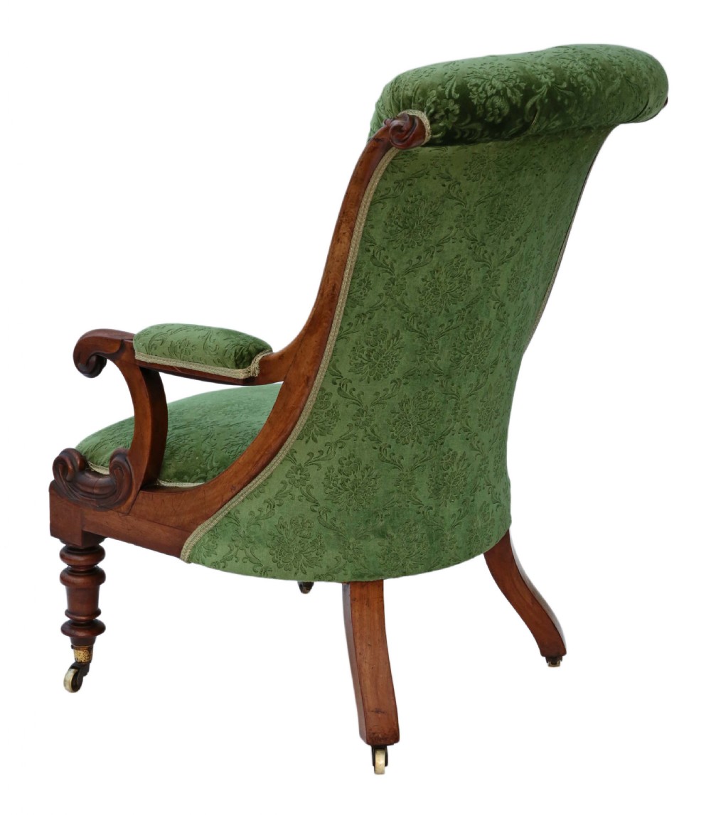 William IV mahogany library armchair View III