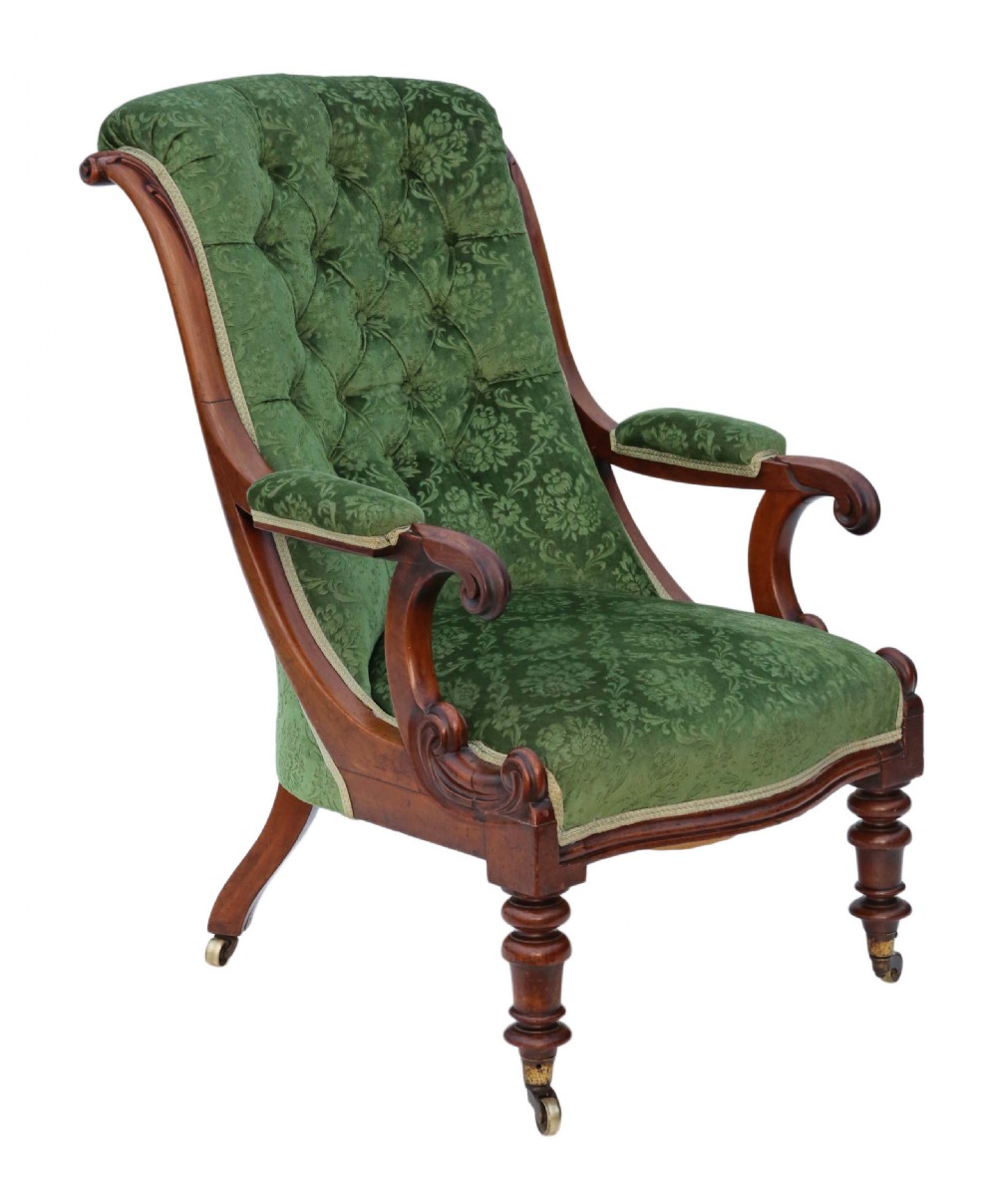 William IV mahogany library armchair View V