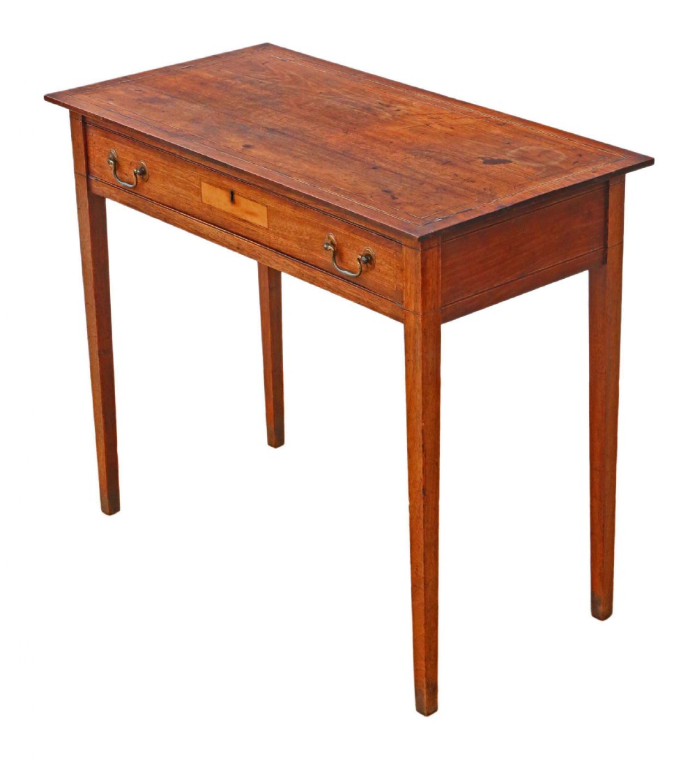George III inlaid mahogany writing desk View VIII