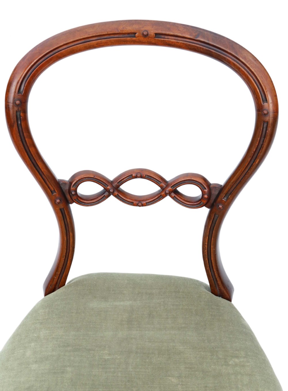 Set of 4 Victorian walnut balloon back dining chairs View VII