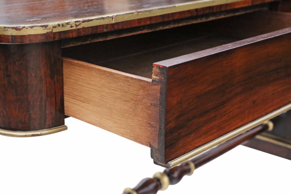 Regency rosewood library writing desk View VI