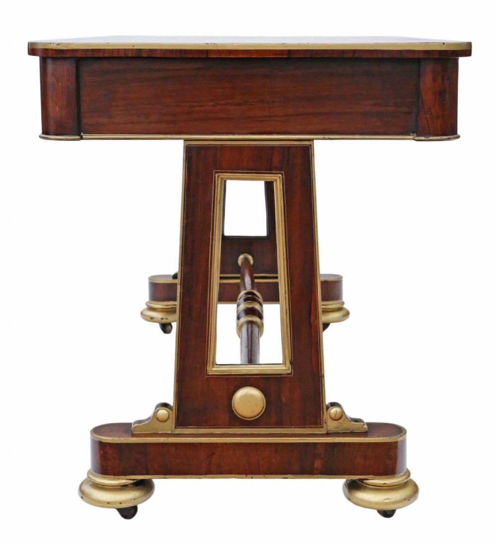 Regency rosewood library writing desk View XI