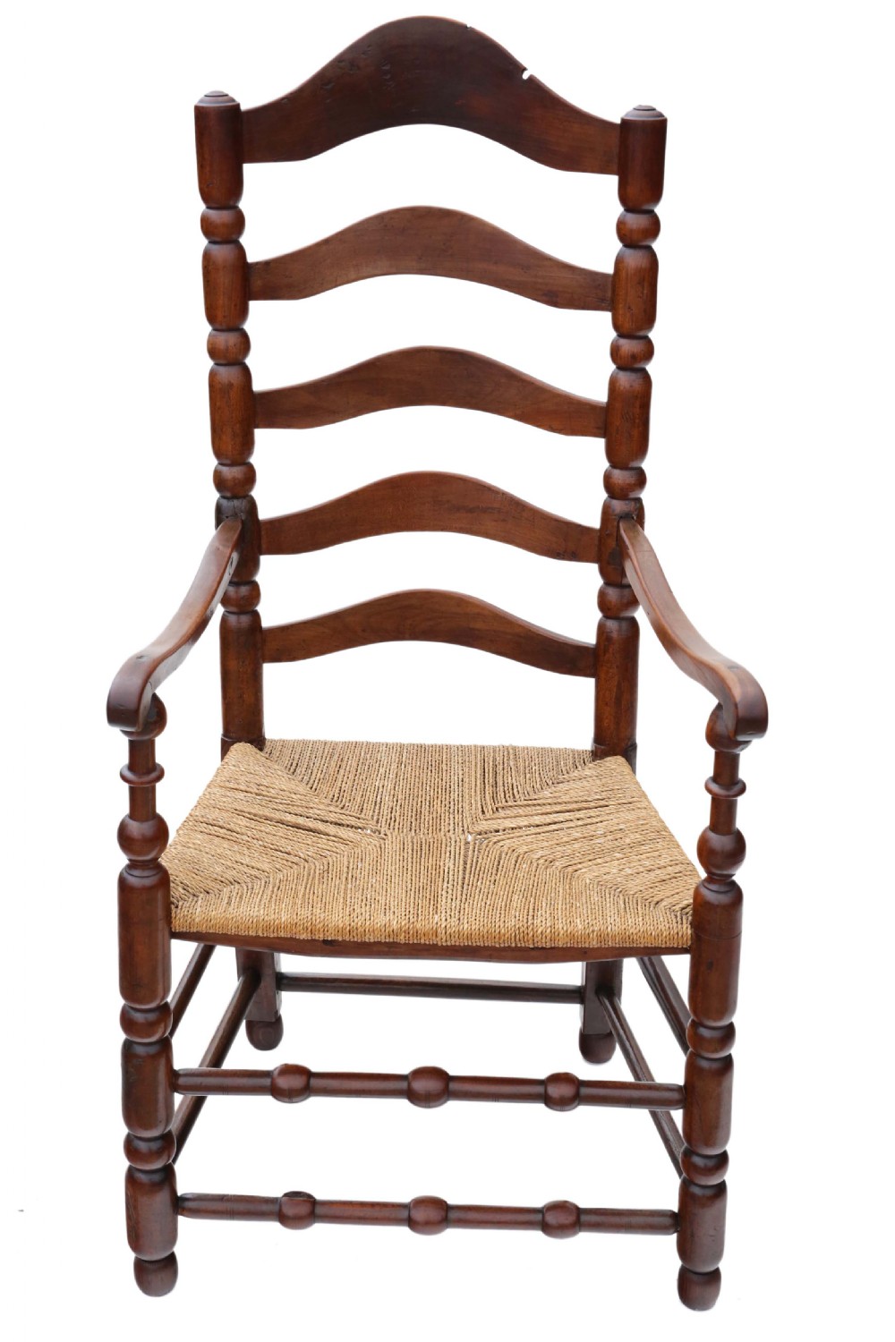 Georgian fruitwood high back elbow desk chair