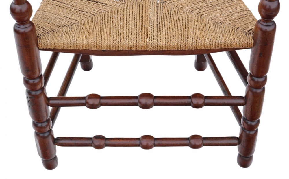 Georgian fruitwood high back elbow desk chair View VII