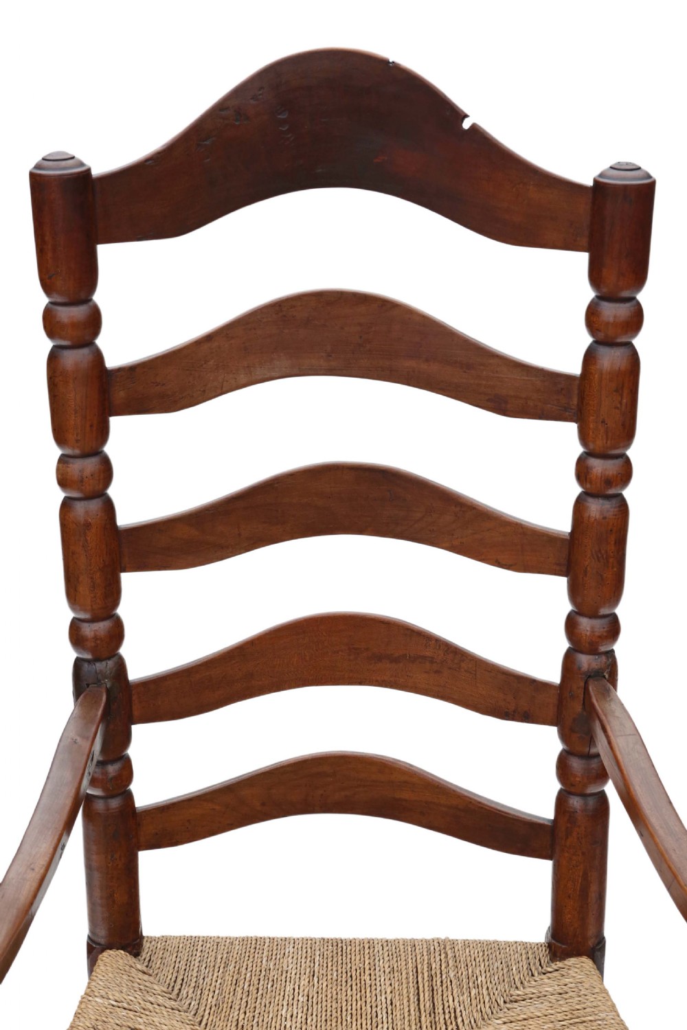 Georgian fruitwood high back elbow desk chair View VIII