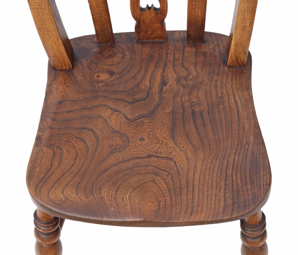 Set of 4 beech & elm kitchen dining chairs View VIII
