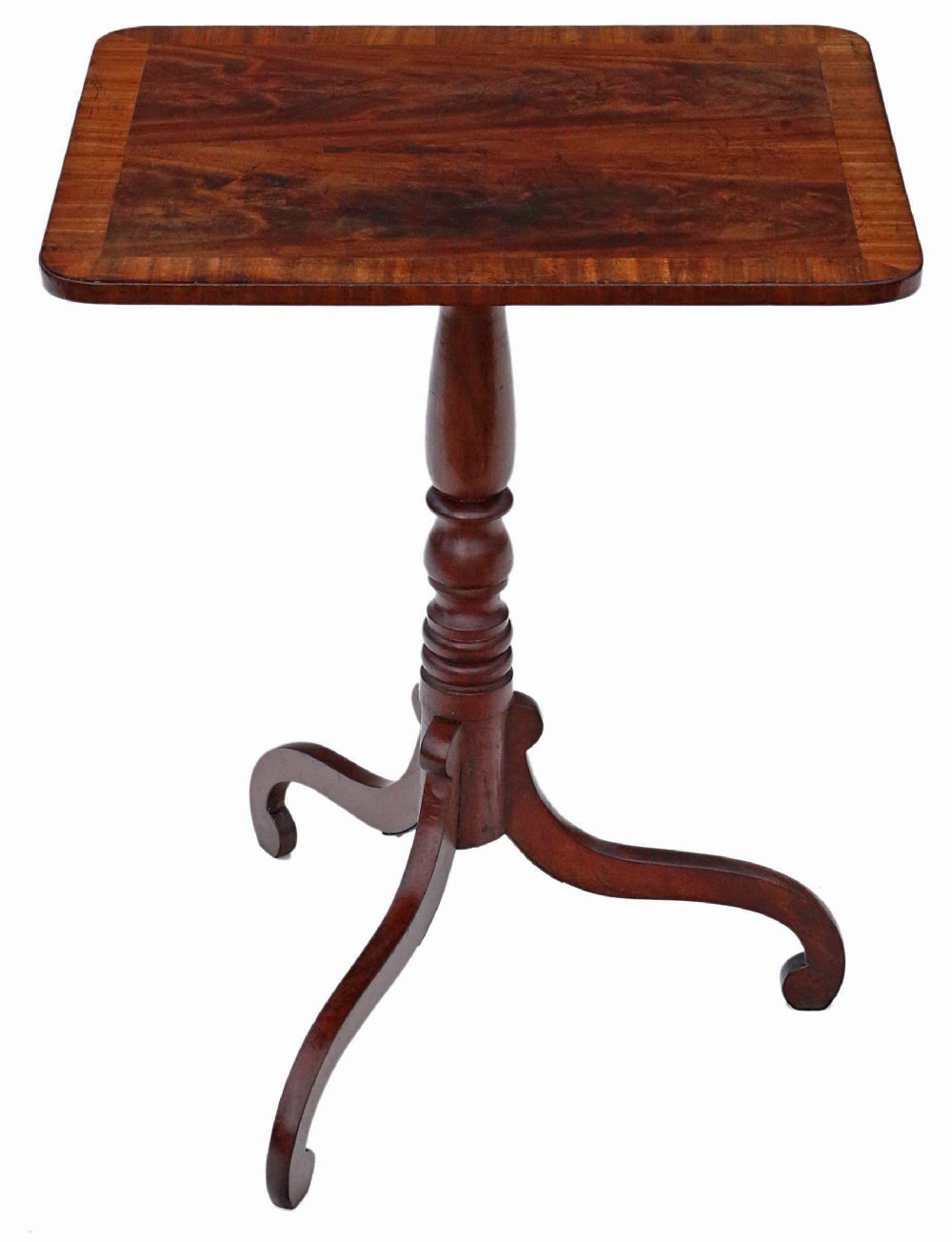 Georgian crossbanded mahogany tilt top supper table