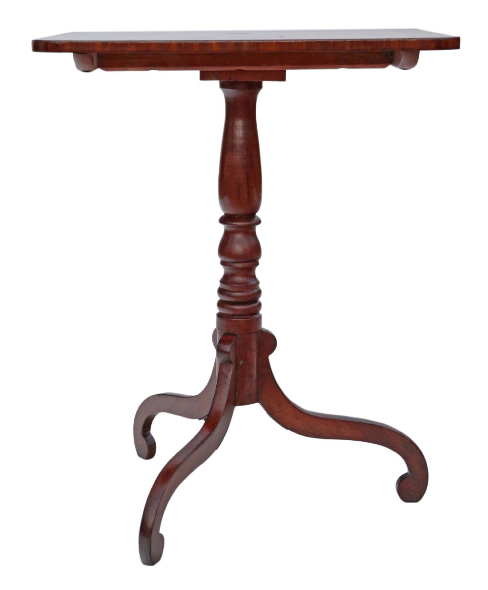 Georgian crossbanded mahogany tilt top supper table View II