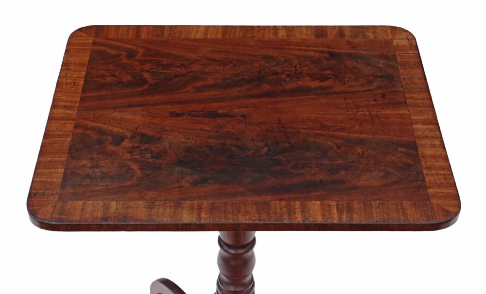 Georgian crossbanded mahogany tilt top supper table View V