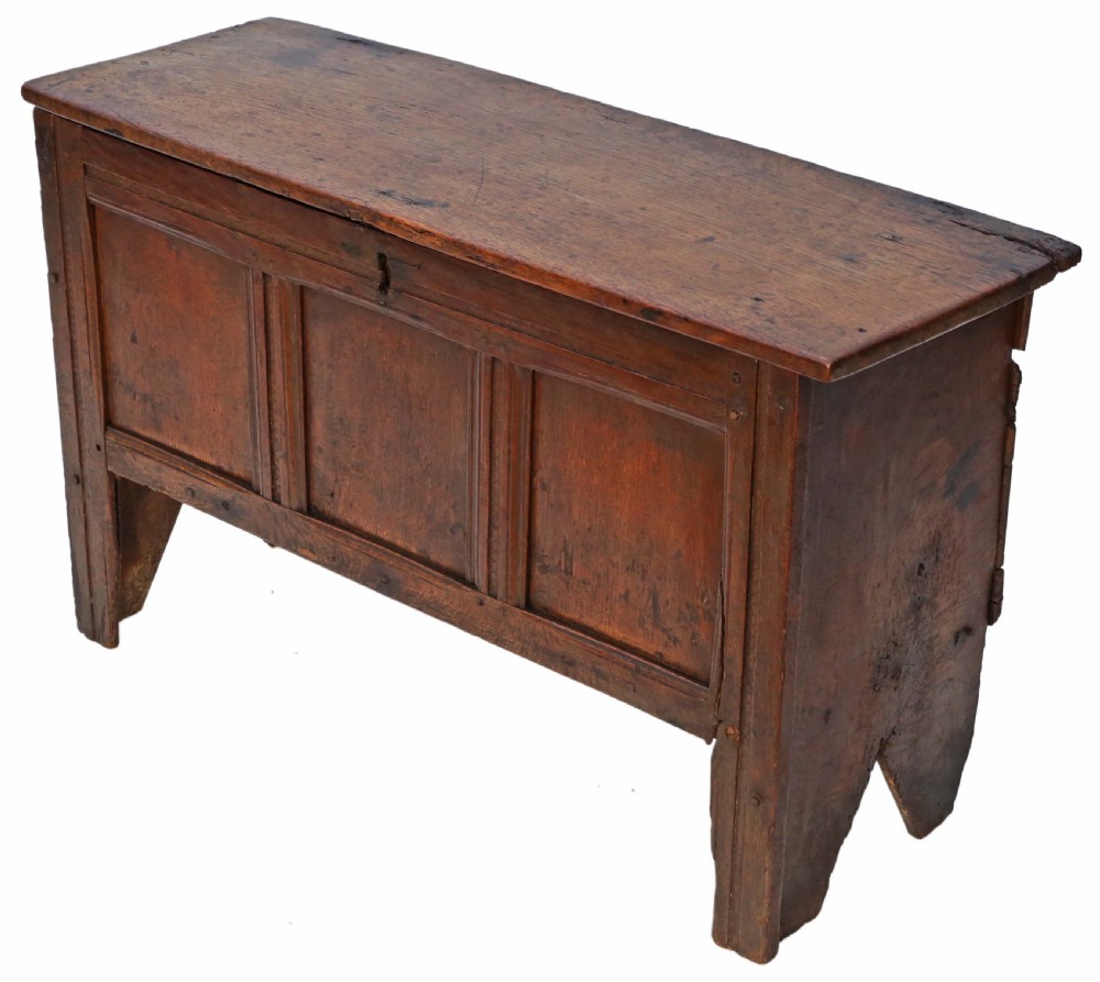 Georgian oak coffer or mule chest