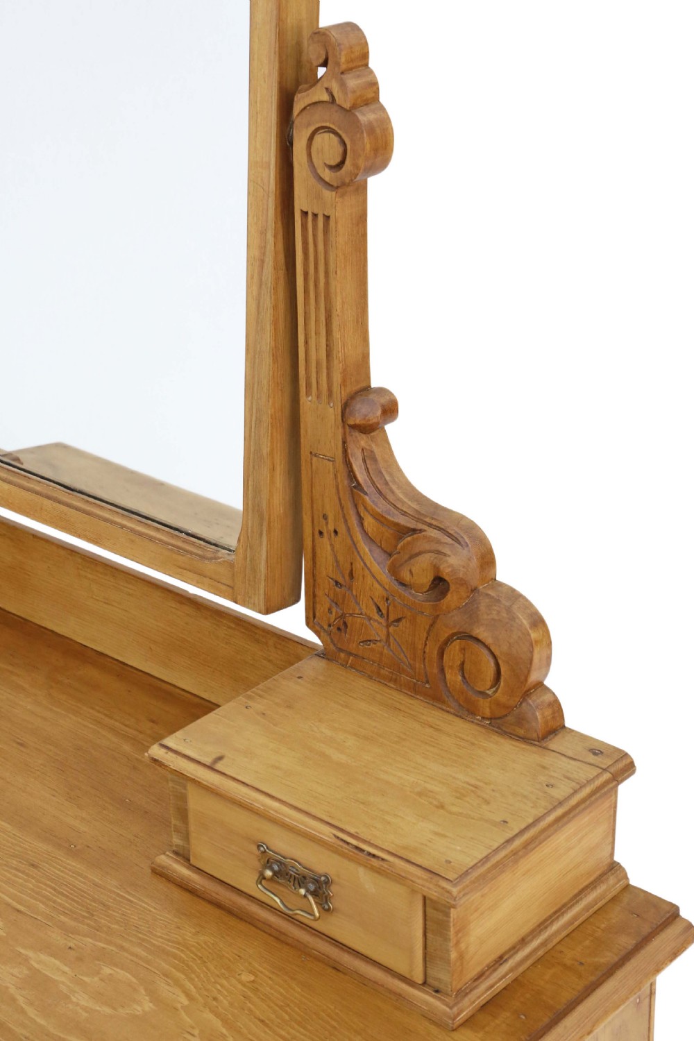 Late Victorian stripped pine dressing table View II