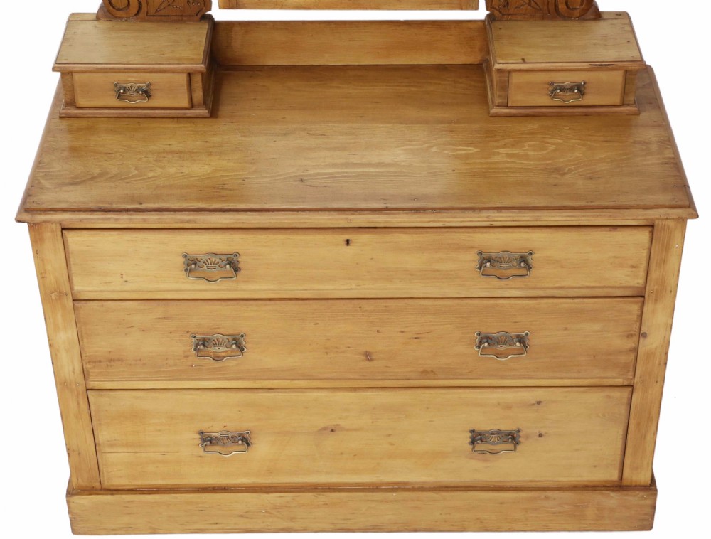 Late Victorian stripped pine dressing table View IV