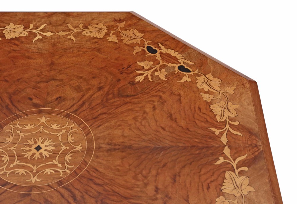 Victorian inlaid walnut centre table View VI